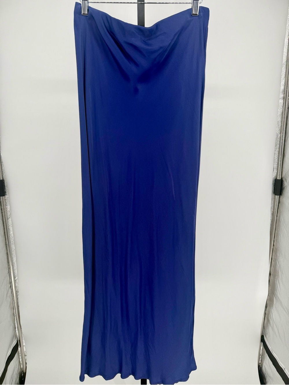Anthropologie Deep Blue Midi Slip Skirt sz M